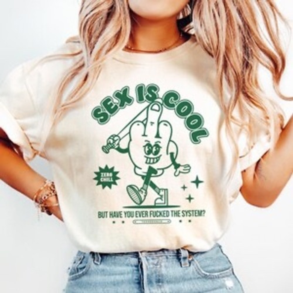 Comfort Colors S Is Cool F The System Graphic Tee Cream Green